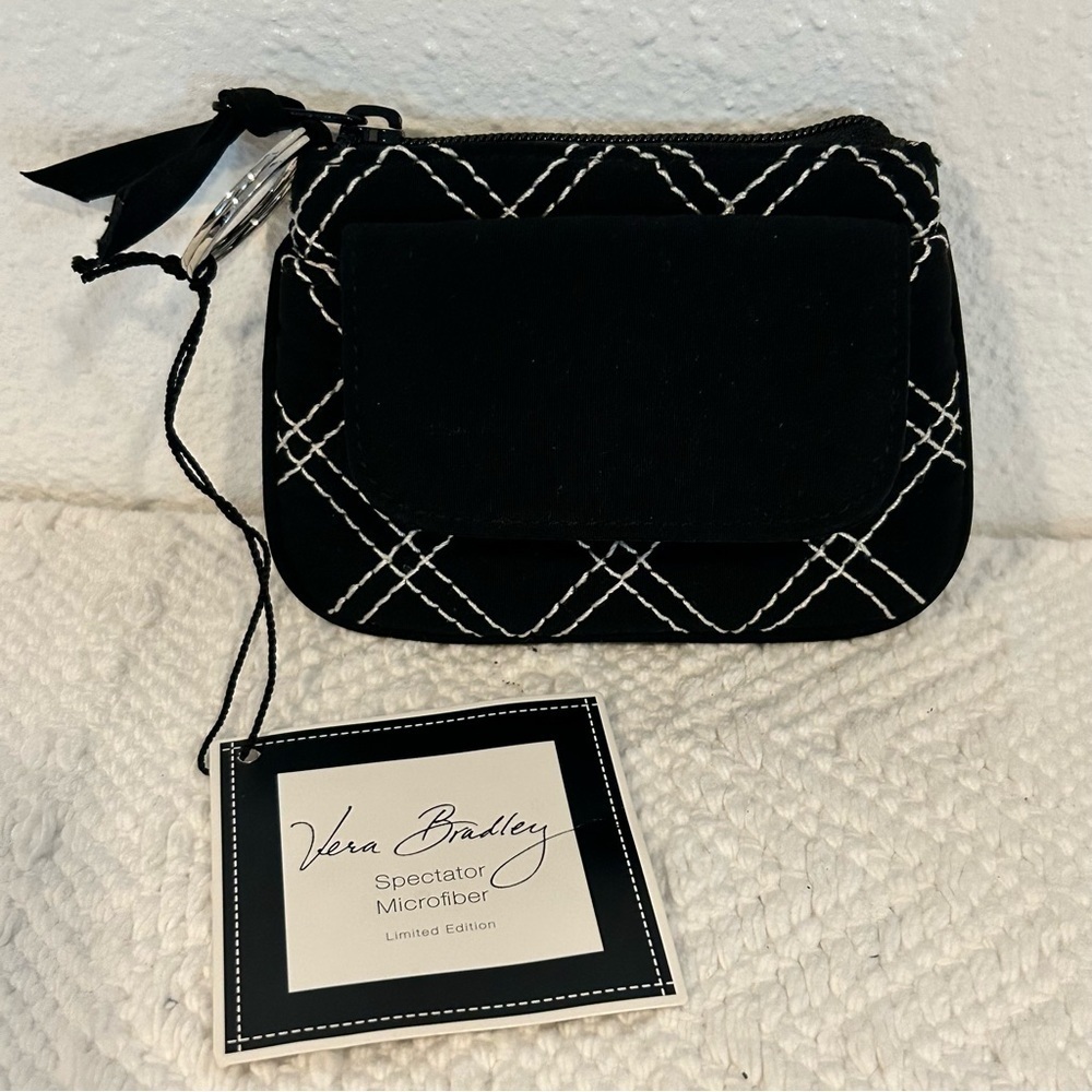Vera Bradley Limited Edition Black Microfiber Coin Purse